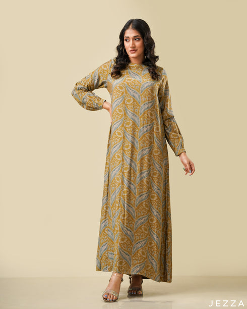 Printed Ankle Length A-Line Dress 58812